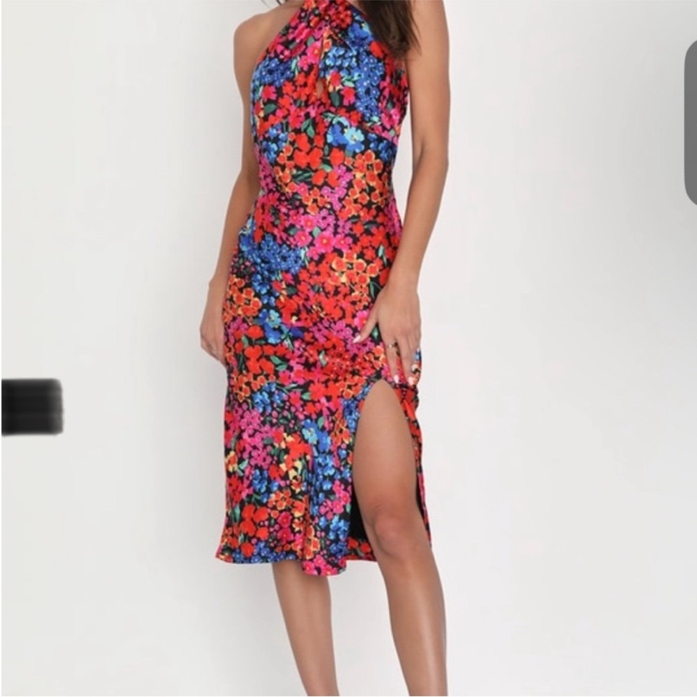 Lulus Floral Halter Neck Dress